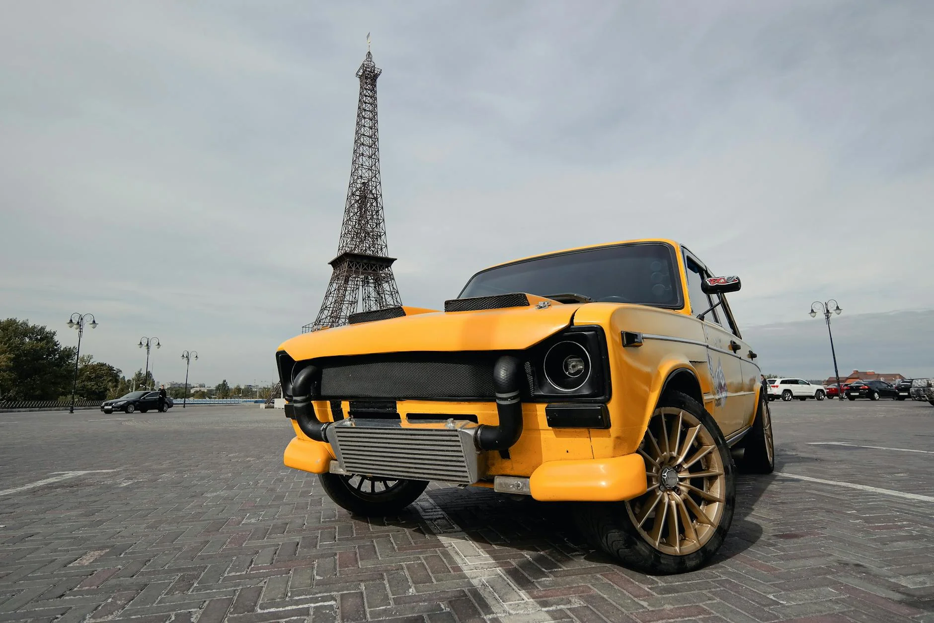 custom tuned Russian car VAZ lowered body kit vinyl wrap