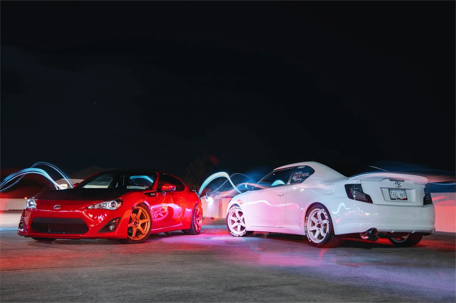 underground street racing car tuning neon lights urban night