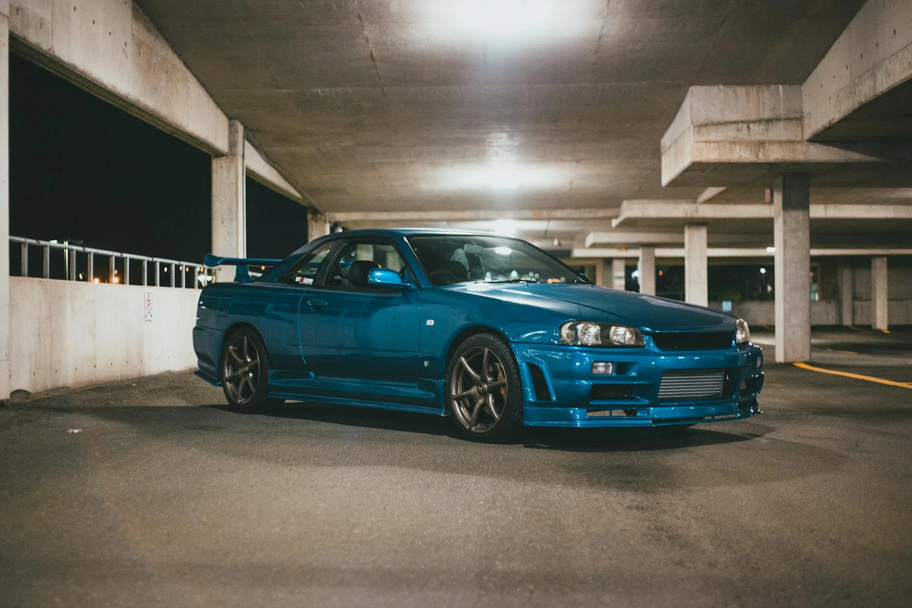 Mitsubishi Eclipse Nissan Skyline street racing night neon underground tuning