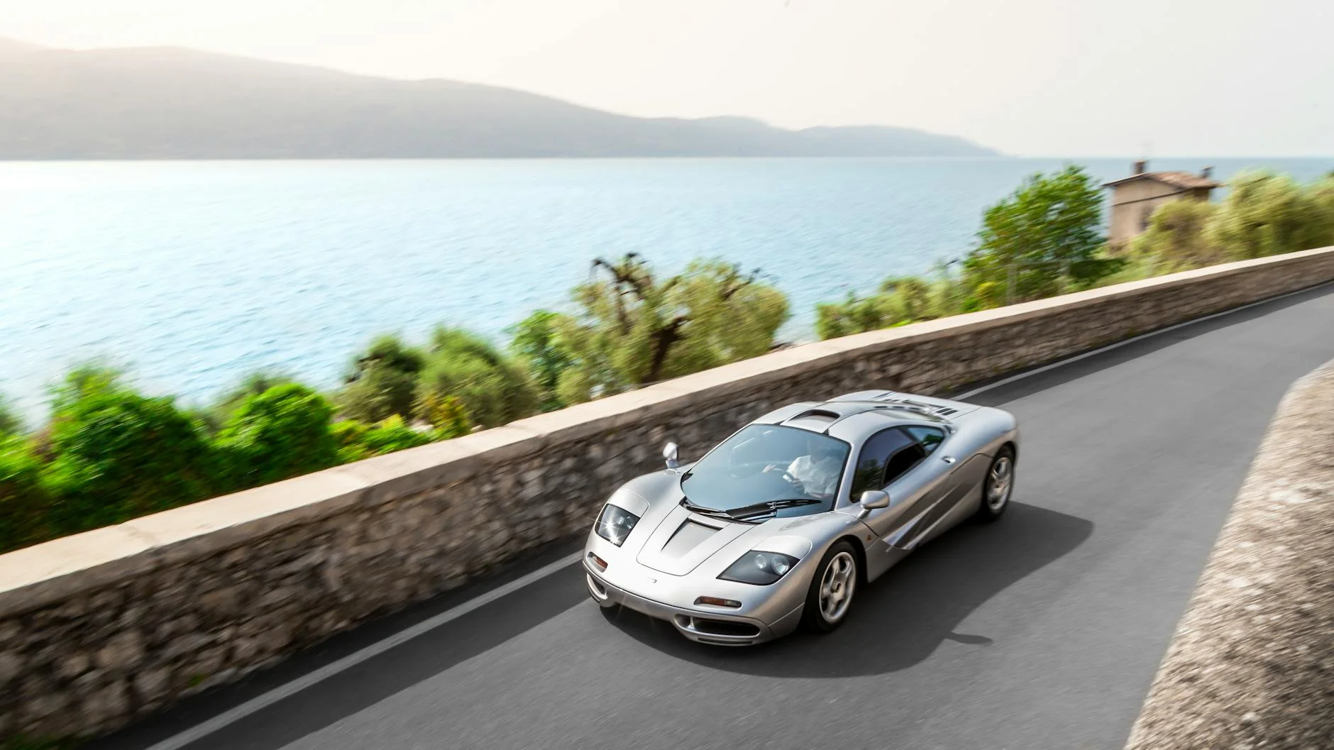 McLaren MP4-12C silver supercar 2011 track