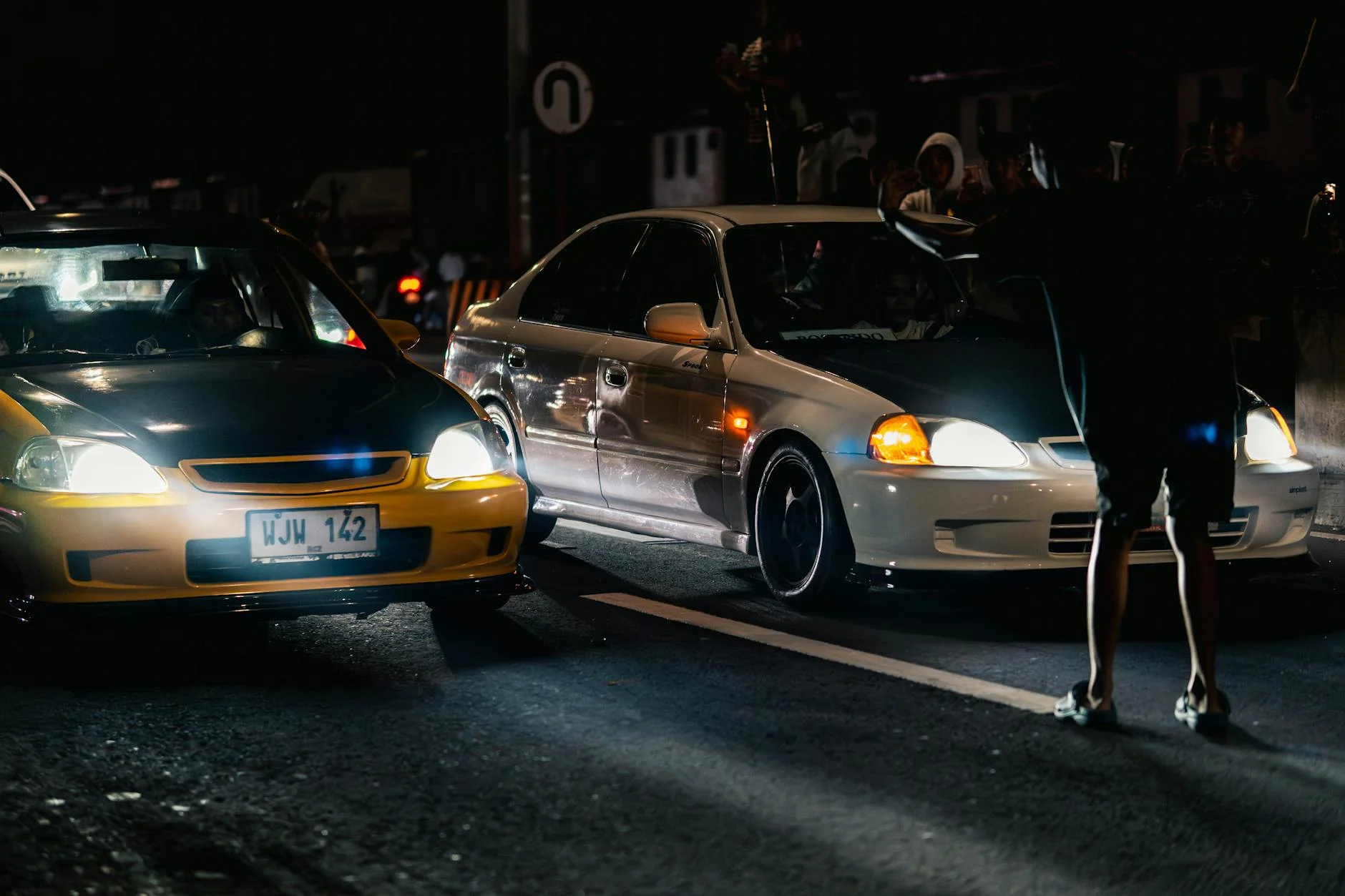 anonymous street racer night city dark car no plates