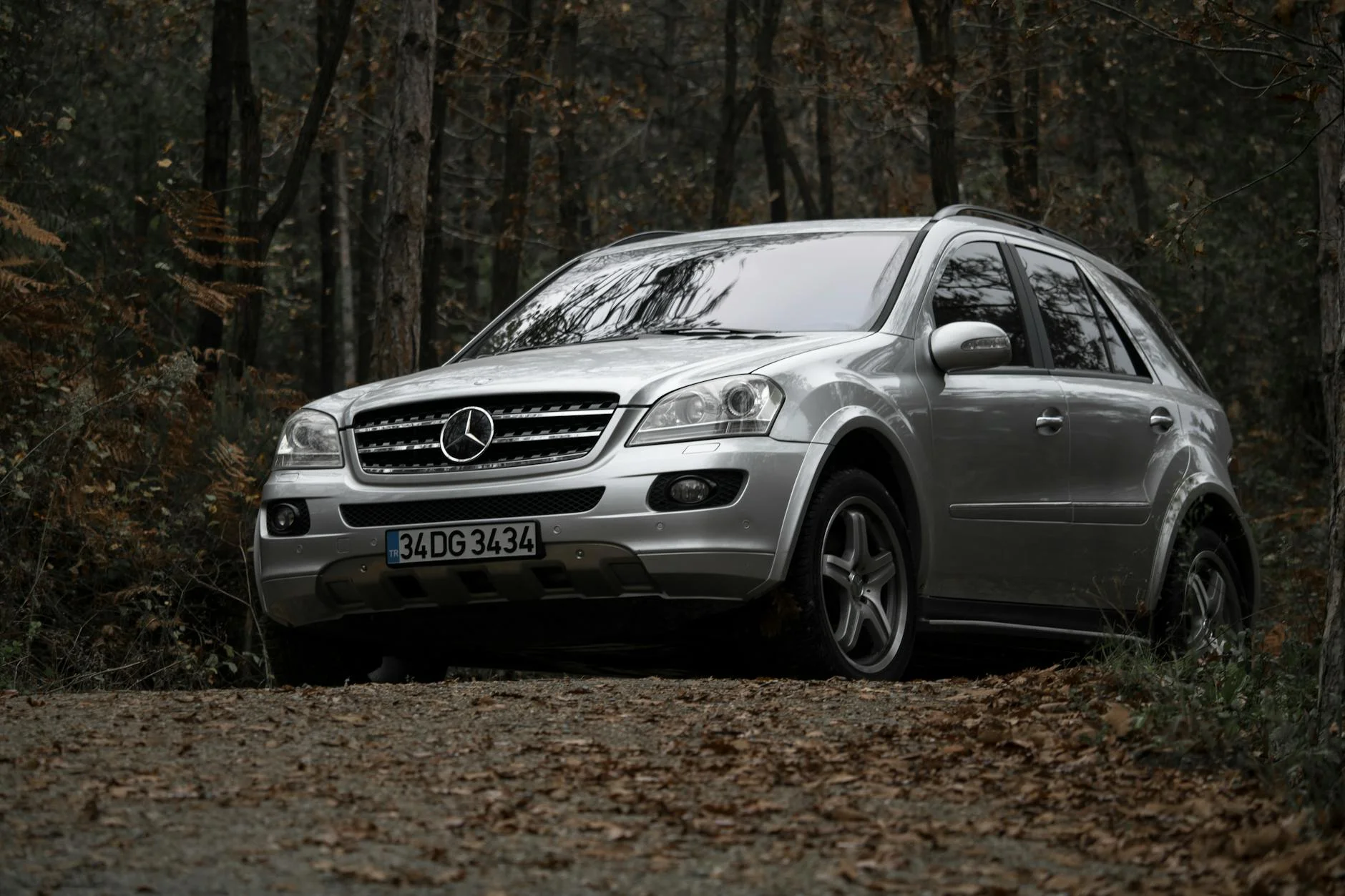 Porsche Cayenne Turbo 2003 first generation silver SUV highway
