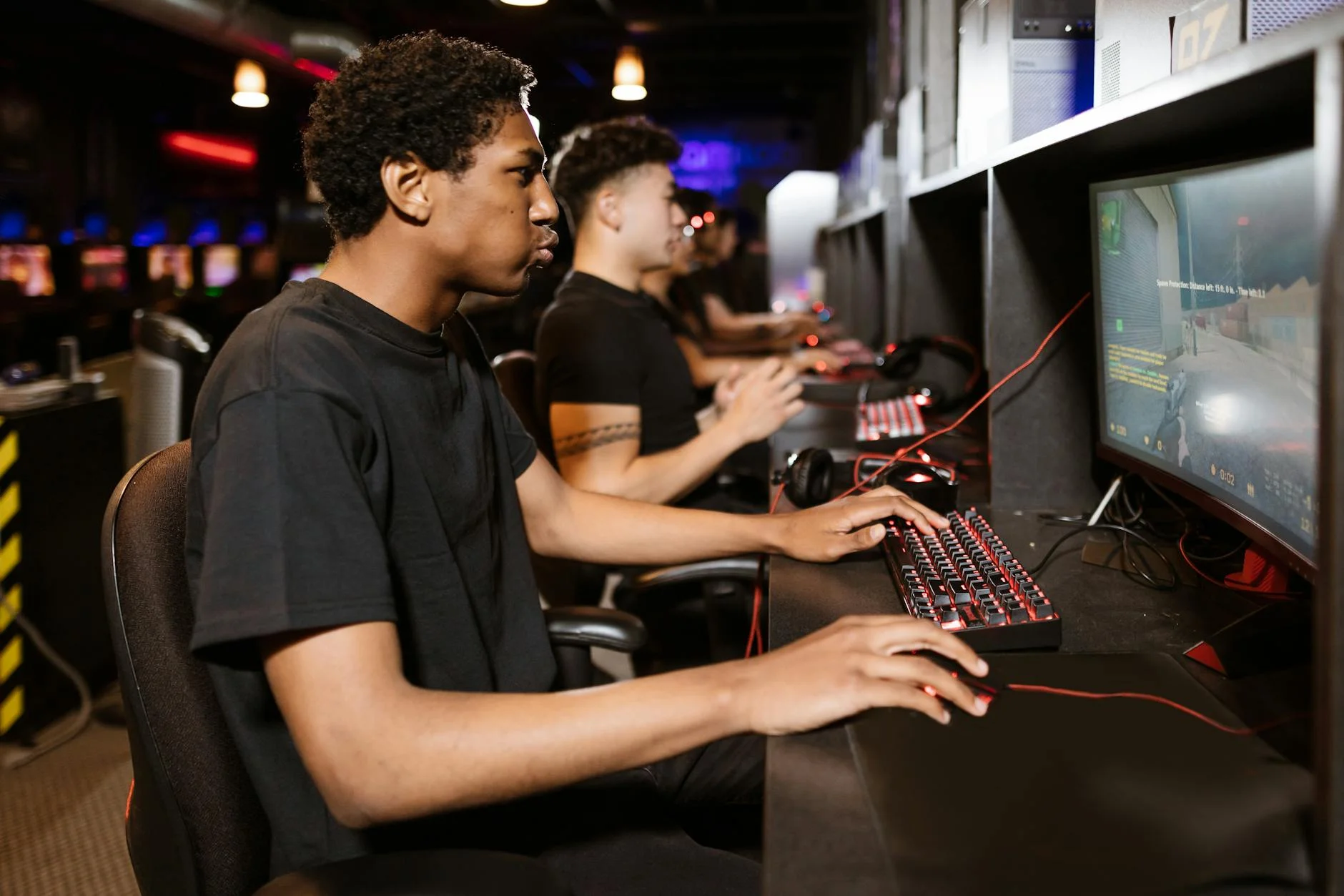 LAN party gaming event 2000s computers network cables retro