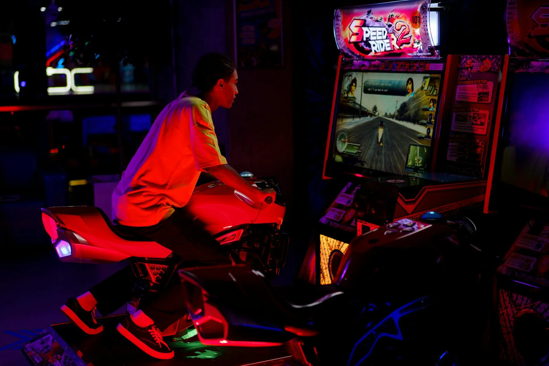 synthwave neon Miami night city retro aesthetic racing